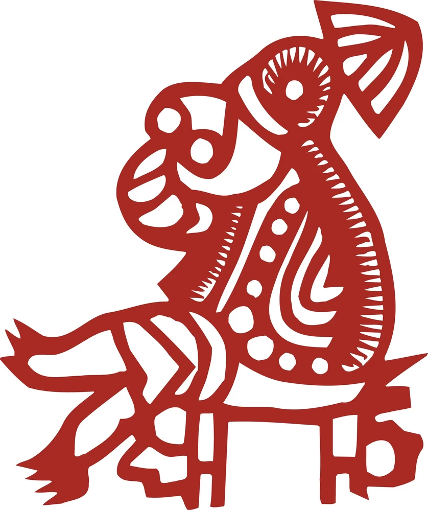 中国风中式传统喜庆民俗人物动物窗花剪纸插画边框AI矢量PNG素材【1353】